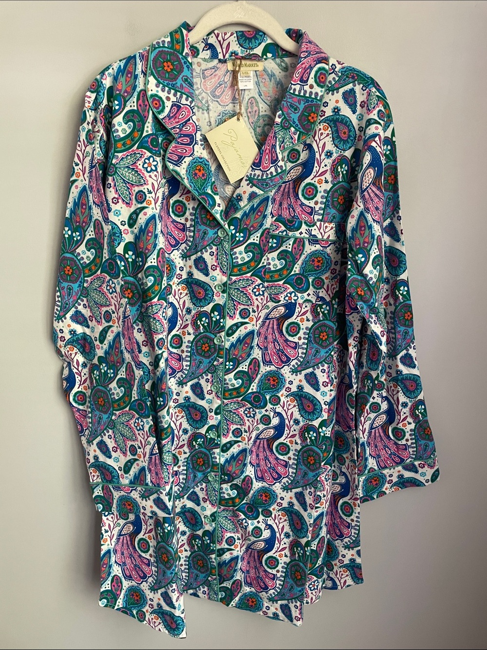New World Market Peacock Night Shirt Size L/XL